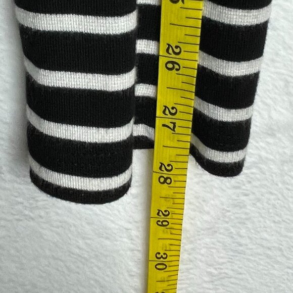 Velvet by Graham Spencer Knit Blazer Black White Stripe One Button Size M - Picture 7 of 9